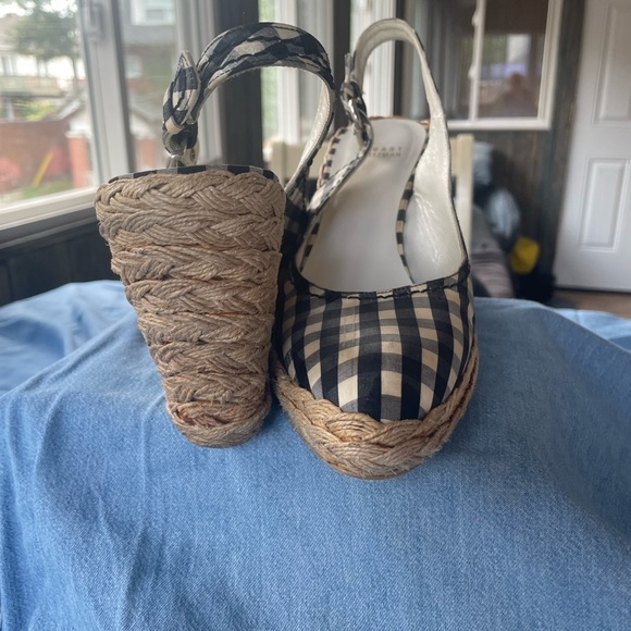 STUART WEITZMAN Gingham Round
Toe Pumps Espadrilles Wedges!! Clean! Good confirm - Picture 4 of 6